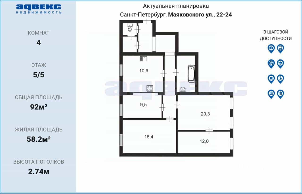 Россия, Санкт-Петербург, улица Маяковского, 22-24, фото 2